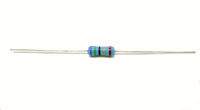A 750-kΩ resistor, as identified by its electronic color code. An ohmmeter could be used to verify this value.